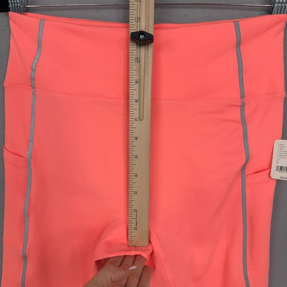 Free People Movement Leggings Womens Large Just Peachy Reflective Rouched